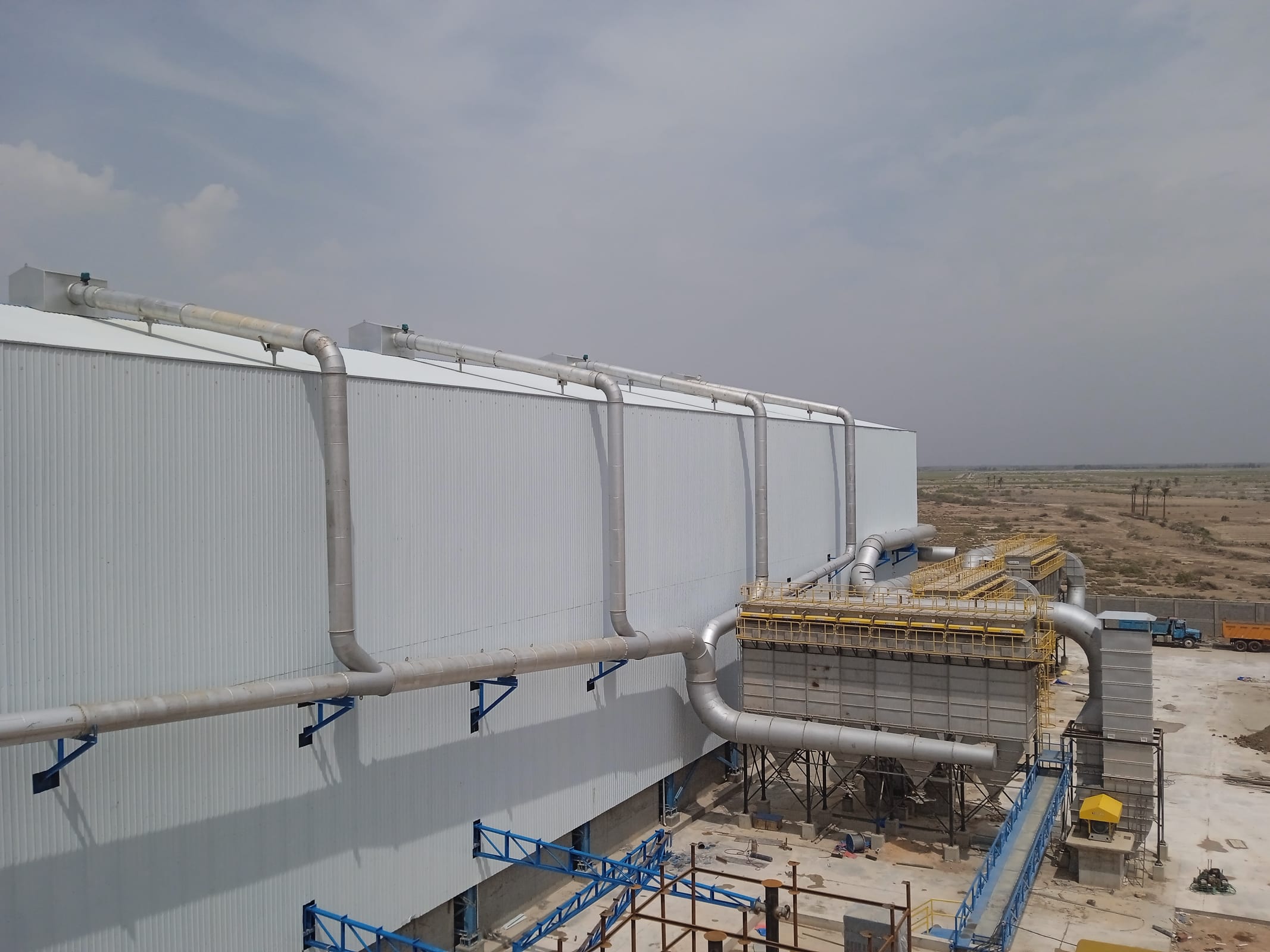 Large fabricated duct system installed at an industrial project